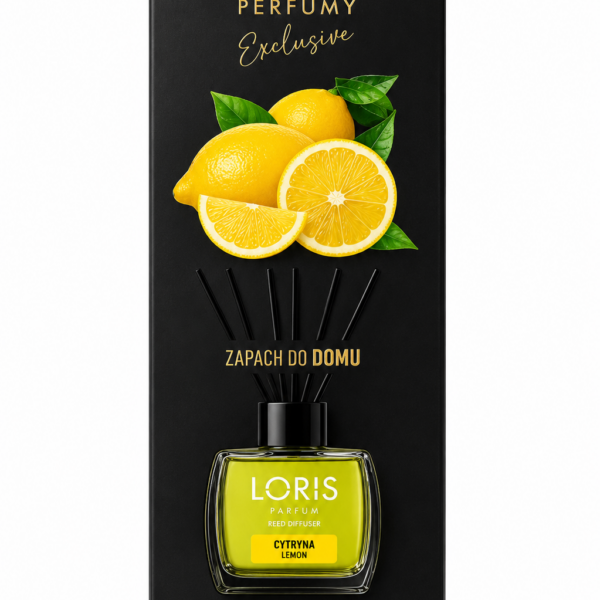 Loris Perfumy Reed Diffuser Cytryna (Lemon) 120 ml – Patyczki Zapachowe do Domu | Produkt z Turcji