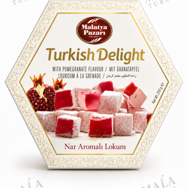 Malatya Pazarı Lokum o Smaku Granatu 250 g – Turkish Delight z Turcji
