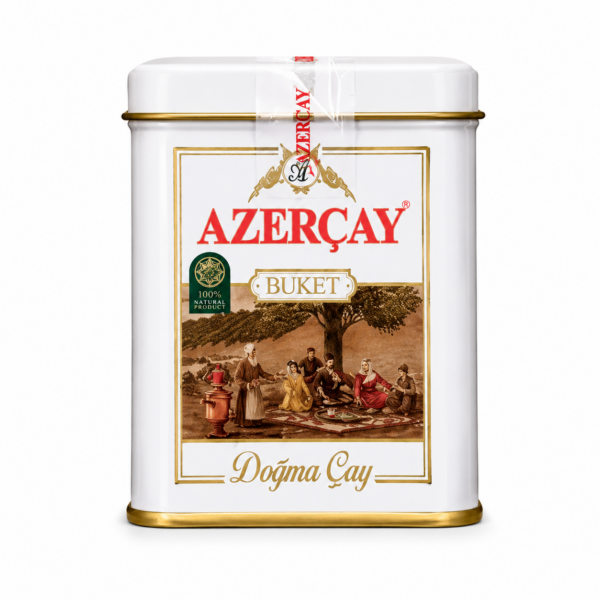 AZERCAY Bukiet 100 g – Herbata Czarna Liściasta w Eleganckiej Metalowej Puszce