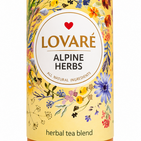 LOVARÉ Alpine Herbs – Premium Herbata Ziołowa z Alpejskich Ziół w Eleganckiej Puszce