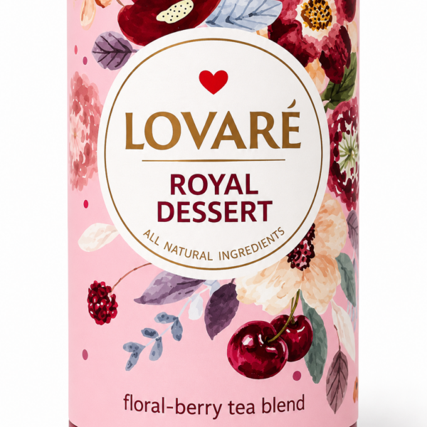 LOVARÉ Royal Dessert – Owocowo-Kwiatowa Herbata Premium w Eleganckiej Puszce